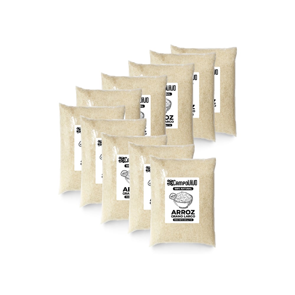 Arroz de grano largo Campo Vivo (10 x 454 g / 1 lb) - Imagen 1