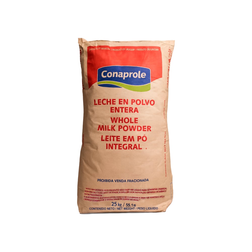 Leche entera en polvo pasteurizada de vaca Conaprole (25 kg / 55 lb) - Imagen 1