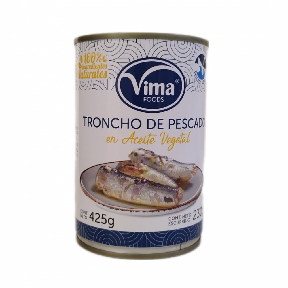 Troncho de pescado en aceite vegetal Vima Foods (425 g / 15 oz) - Imagen 1