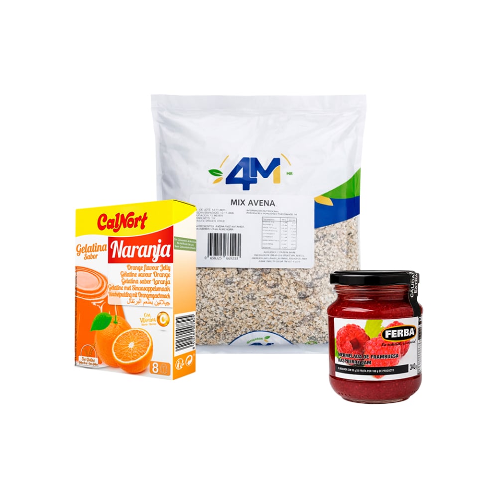 Combo: Mix Avena + Gelatina naranja + Mermelada frambuesa - Imagen 1
