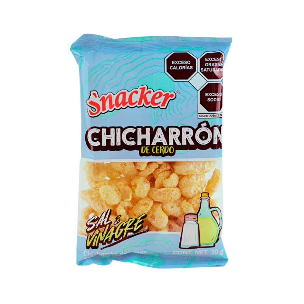 Chicharrón de cerdo sabor sal y vinagre Snacker (30 g / 1.05 oz) - Imagen 1