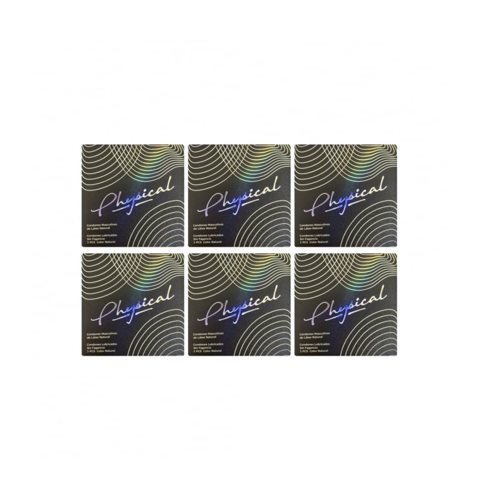 Condones lubricados de látex natural Physical (6 x 3 U) - Imagen 1