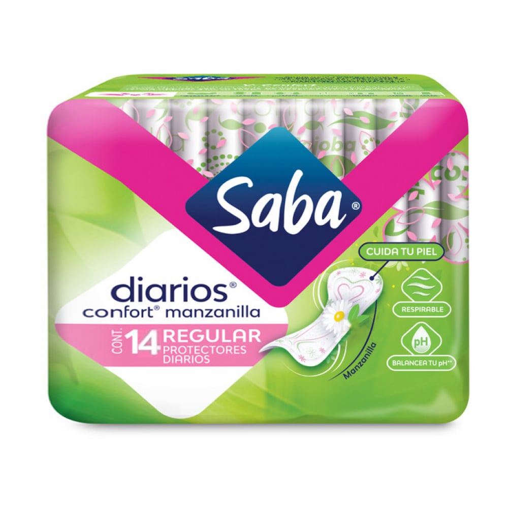 Protectores diarios regulares aroma manzanilla Saba (14 U) - Imagen 1