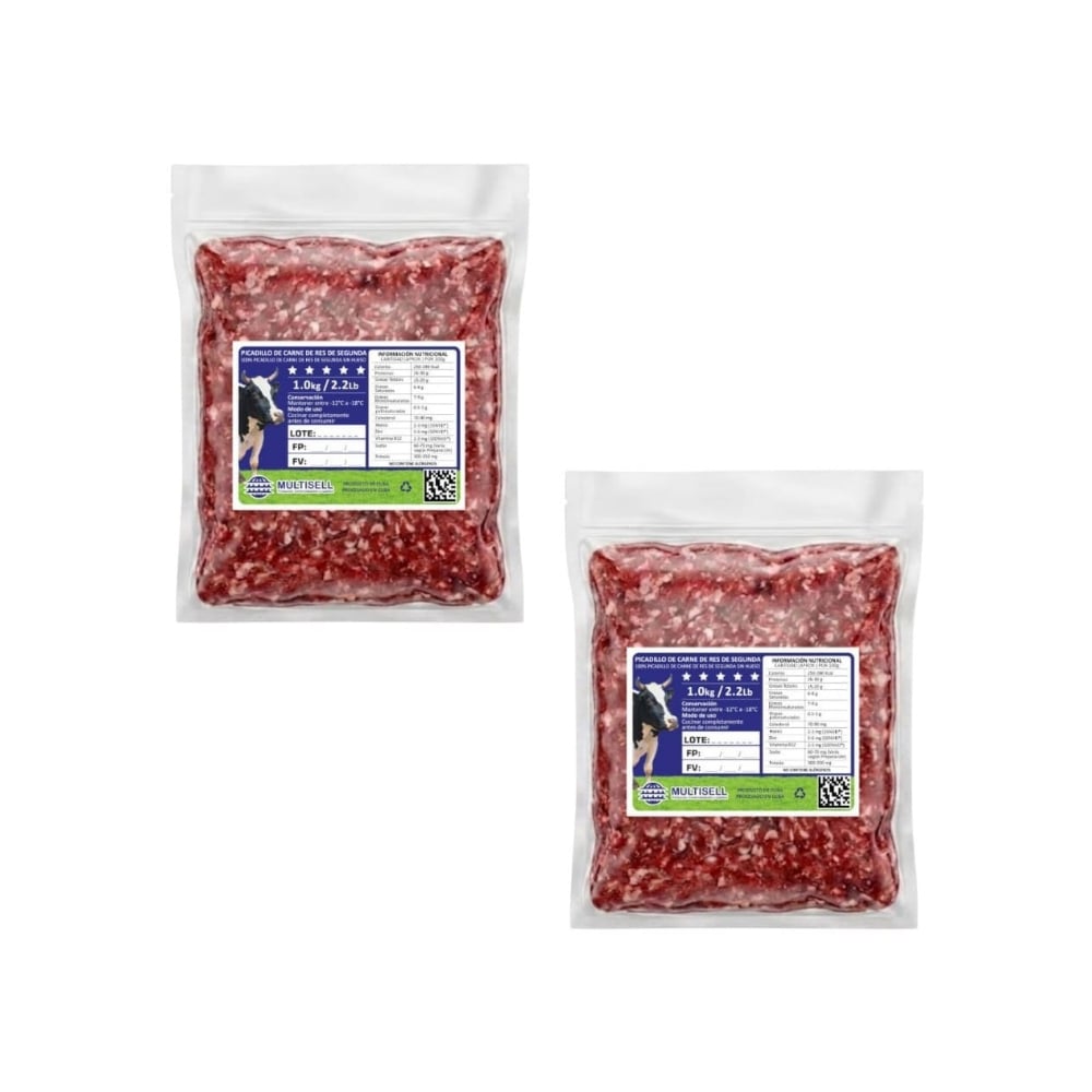 Picadillo de carne de res de segunda Multisell (2 x 1.0 kg / 2.2 lb) - Imagen 1