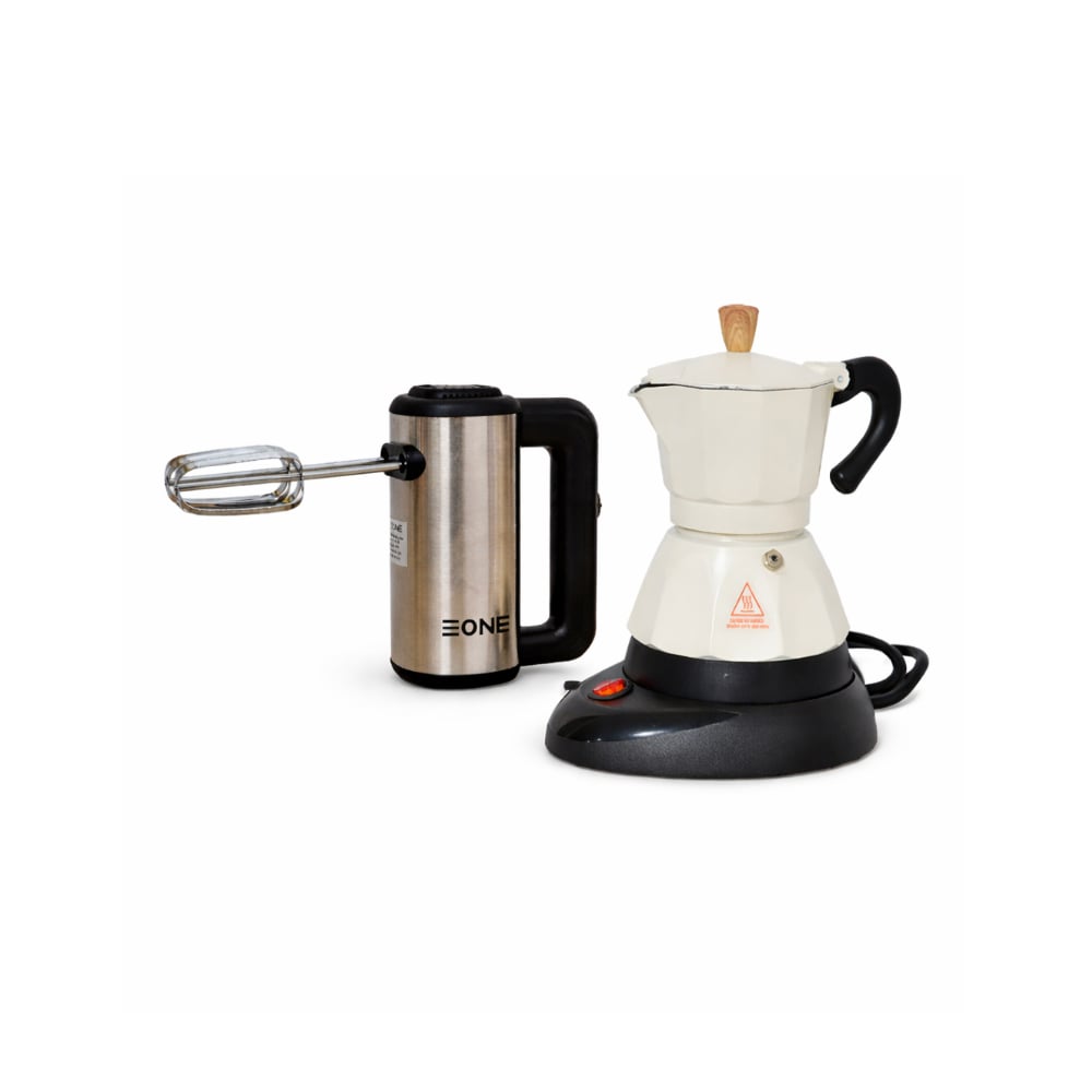 Combo Batidora merenguera de 5 velocidades EONE HB-L200 + Cafetera eléctrica 3 Tazas - Imagen 1