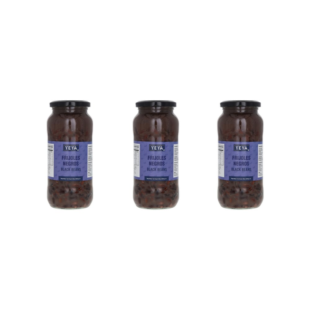 Frijoles negros en frasco de vidrio YEYA (3 x 540 g / 19 oz) - Imagen 1