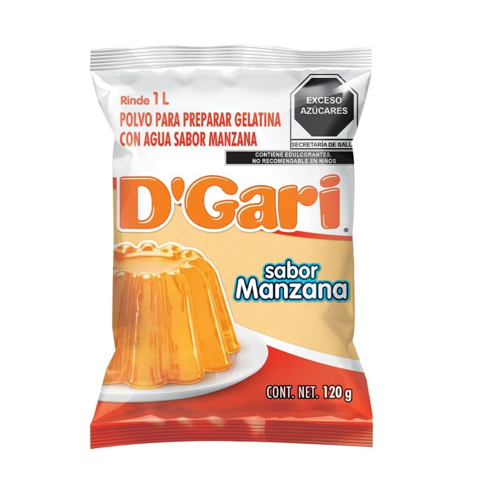 Gelatina de sabor manzana D'Gari (120 g / 4.23 oz) - Imagen 1