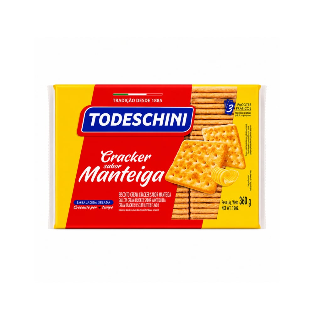 Galletas Cream Cracker sabor mantequilla Todeschini (360 g / 12 oz) - Imagen 1