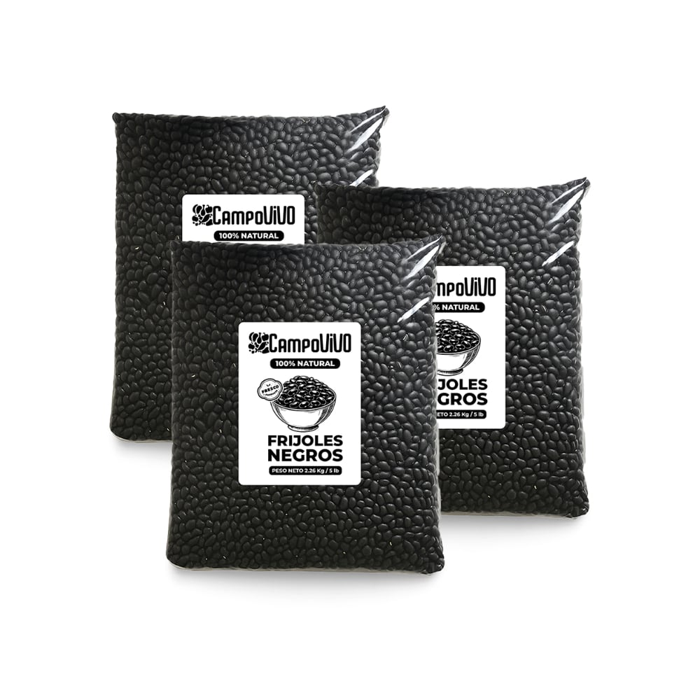 Frijoles negros Campo Vivo (3 x 2.26 kg / 5 lb) - Imagen 1