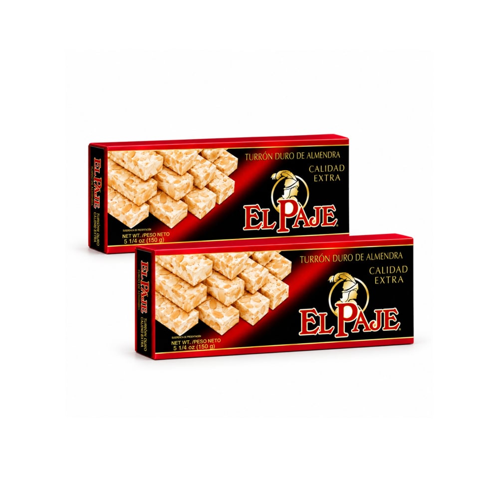 Turrón duro de almendra calidad extra El Paje (2 x 150 g / 5.25 oz) - Imagen 1