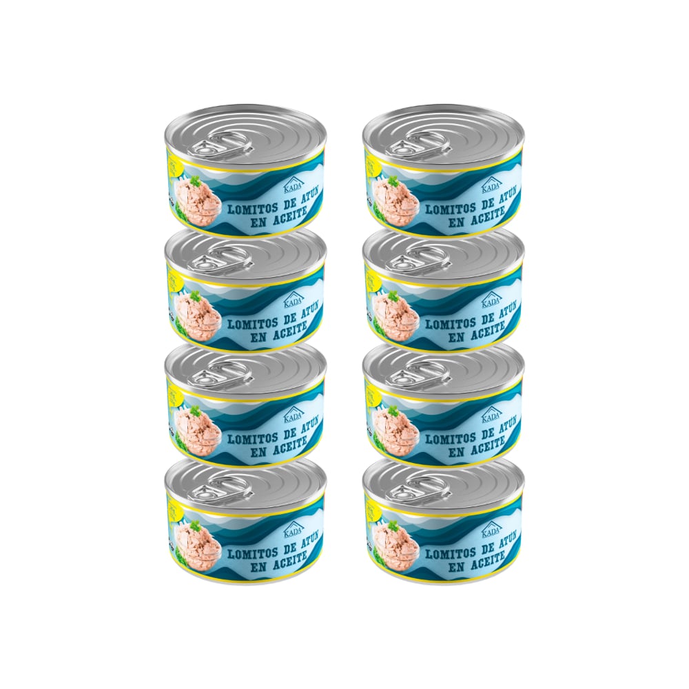 Atún en lomitos en aceite vegetal Kada (8 x 160 g / 5.6 oz) - Imagen 1
