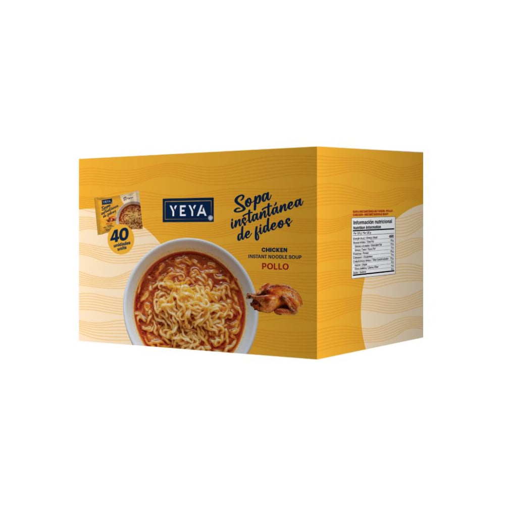 Sopa instantánea de fideos con sabor a pollo YEYA (40 x 75 g / 2.6 oz) - Imagen 1