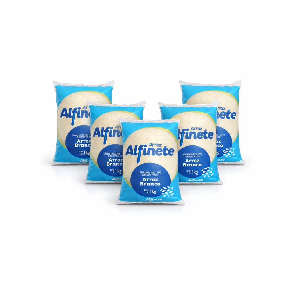 Arroz blanco Alfinete (5 x 1 kg / 2.2 lb) - Imagen 1