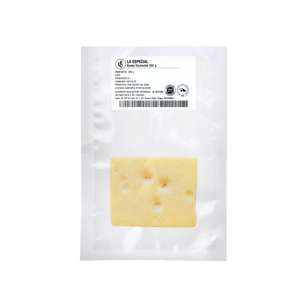 Queso Emmental Porcionado La Especial (200 g / 7.0 oz) - Imagen 1