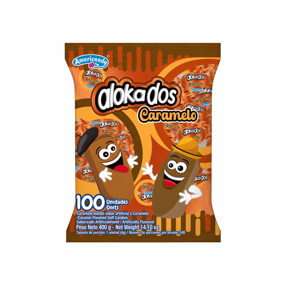 Caramelo blando con sabor artificial a caramelo Alokados Americandy (400 g / 14.10 oz) - Imagen 1