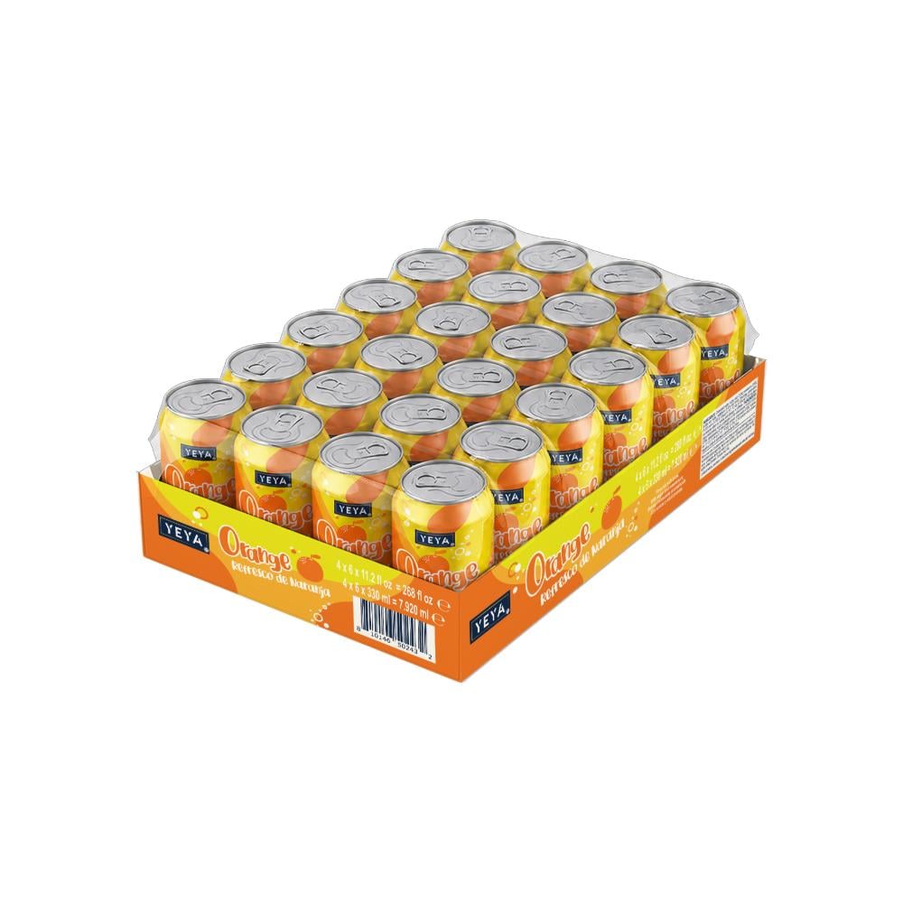 Caja de Refresco gaseado de naranja YEYA (24 x 330 ml) - Imagen 1