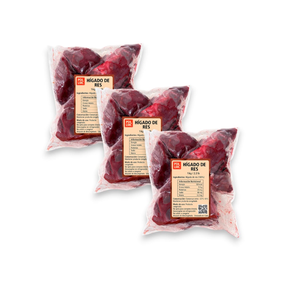 Hígado de res Brown Packing (3 x 1 kg / 2.2 lb) - Imagen 1