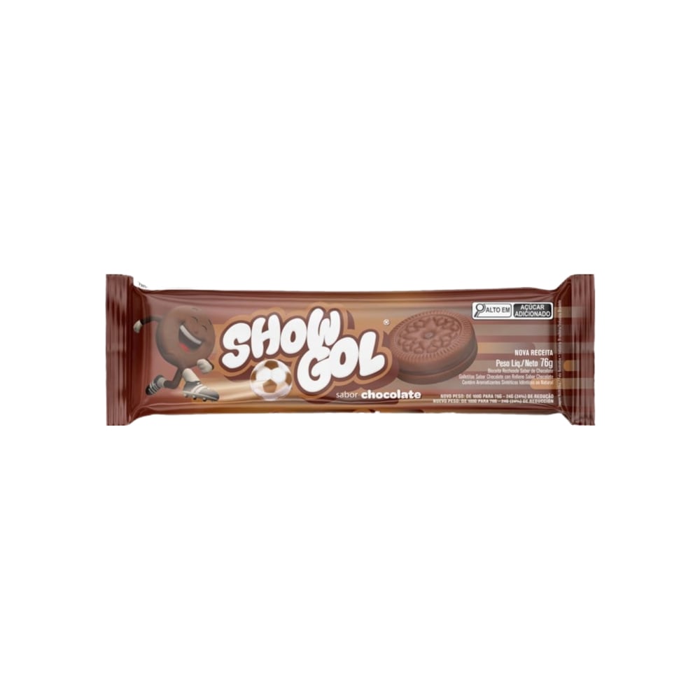 Galletas sabor chocolate rellenas con crema sabor a chocolate Show Gol (76 g / 2.68 oz) - Imagen 1