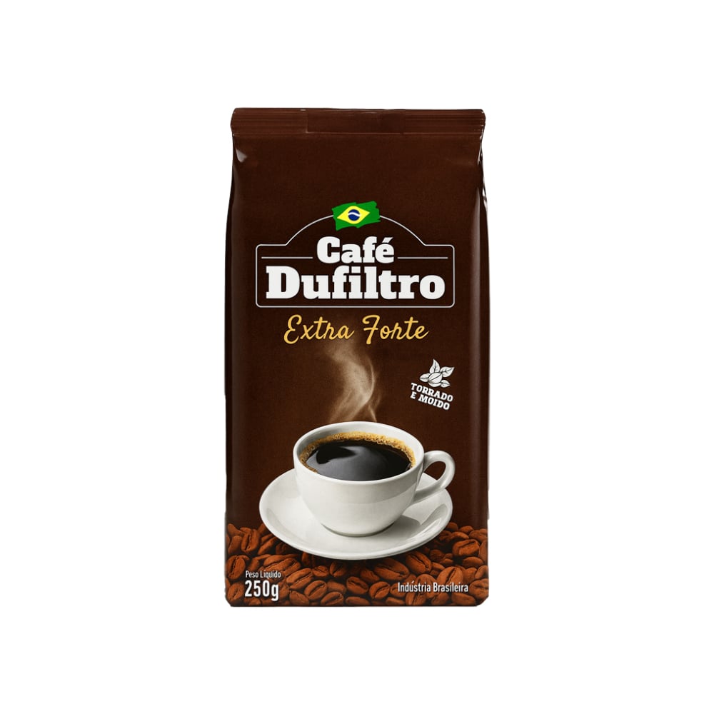 Café tostado y molido extra fuerte Dufiltro (250 g / 8.8 oz) - Imagen 1