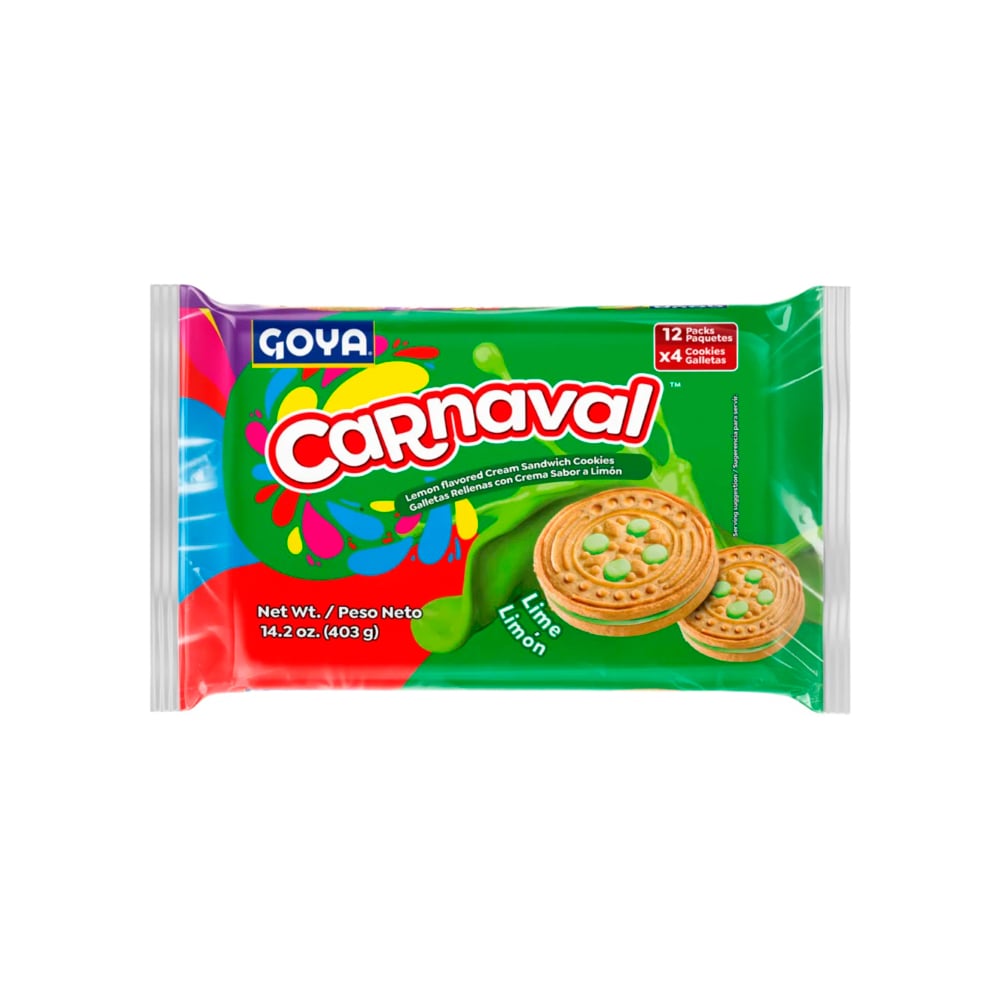 Galletas rellenas con crema sabor a limón Carnaval Goya (403 g / 14.2 oz) - Imagen 1