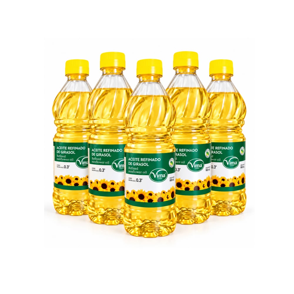 Aceite refinado de girasol Vima Foods (5 x 700 ml) - Imagen 1