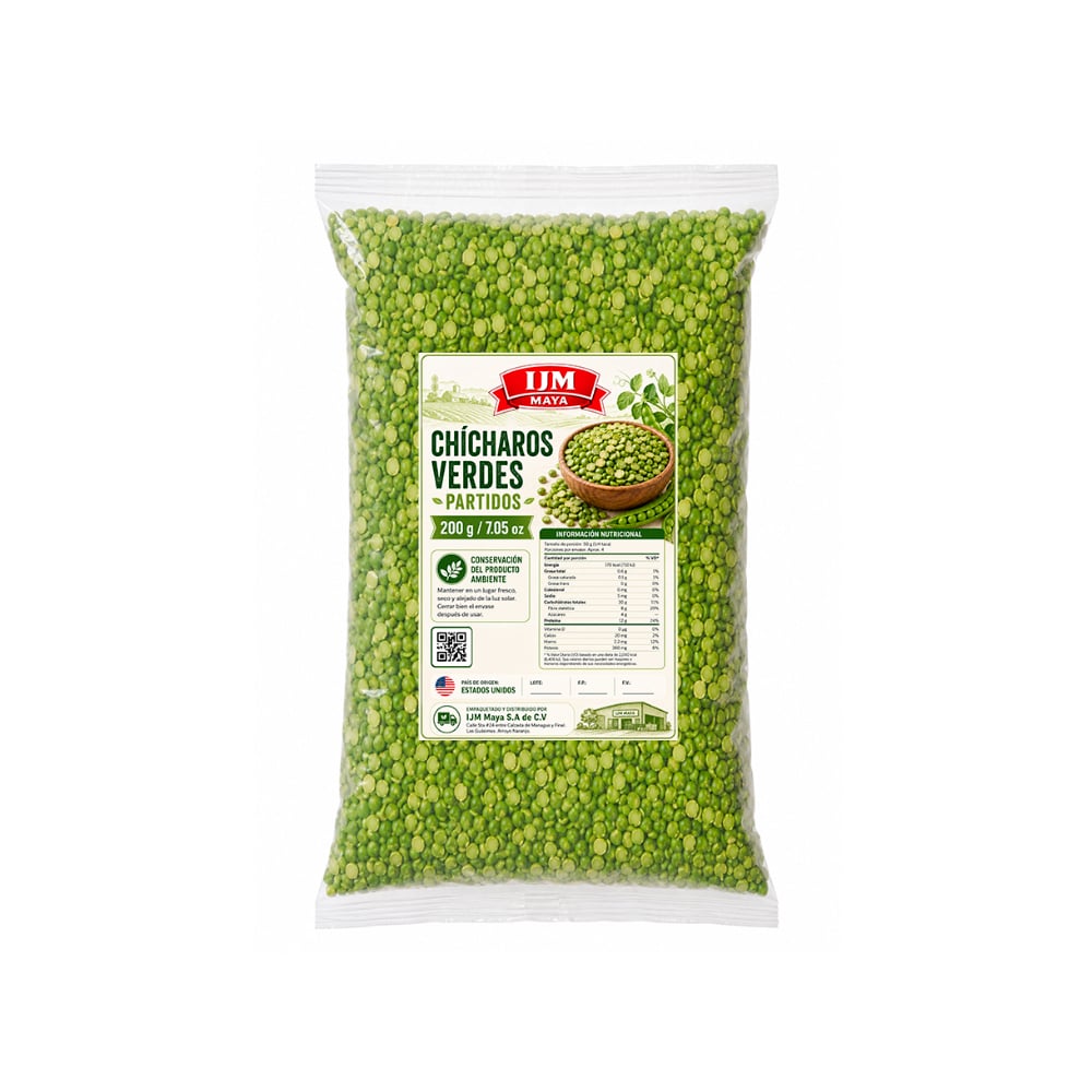 Chícharos verdes partidos IJM Maya (200 g / 7.05 oz) - Imagen 1