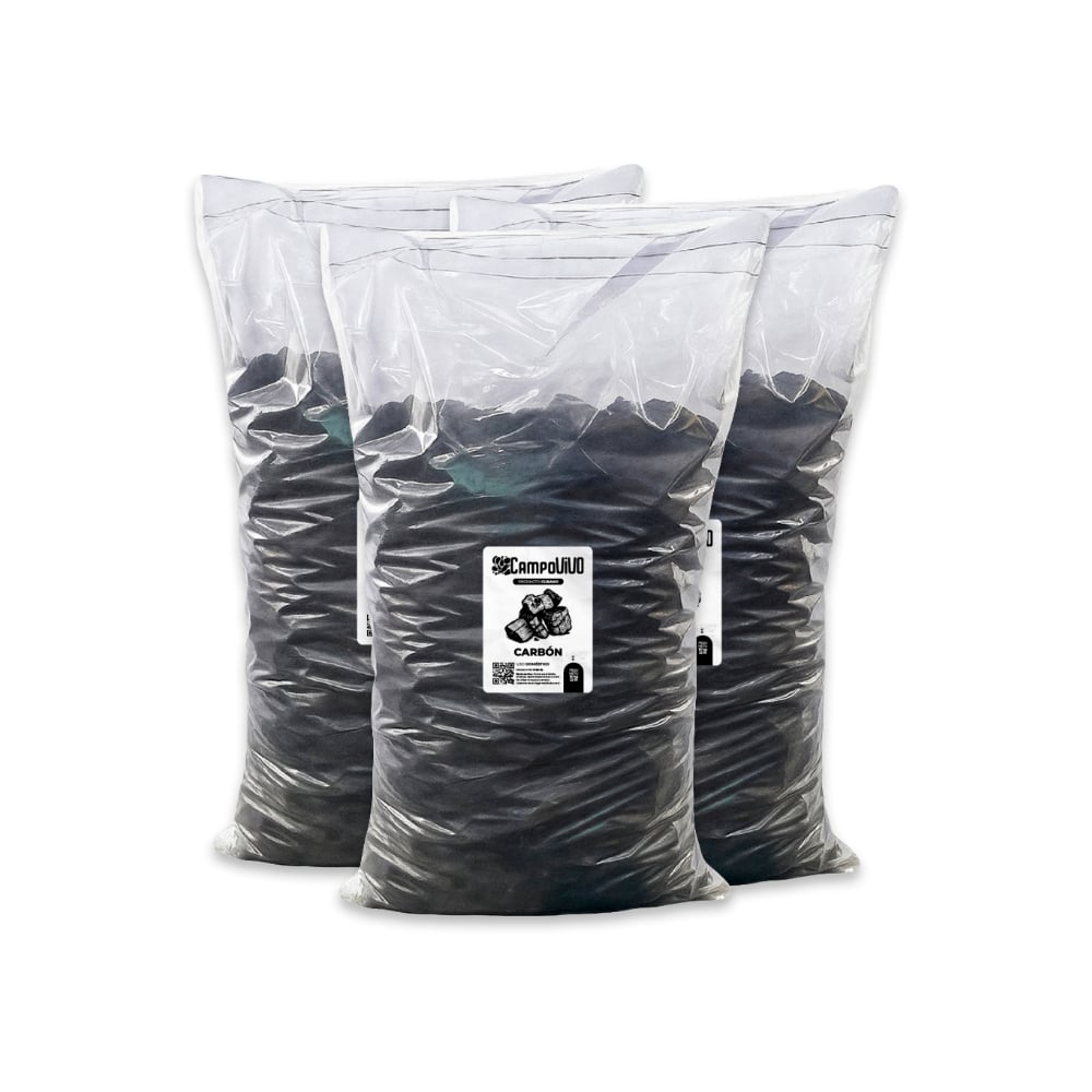 Carbón vegetal Campo Vivo (3 x 10 kg / 22 lb) - Imagen 1