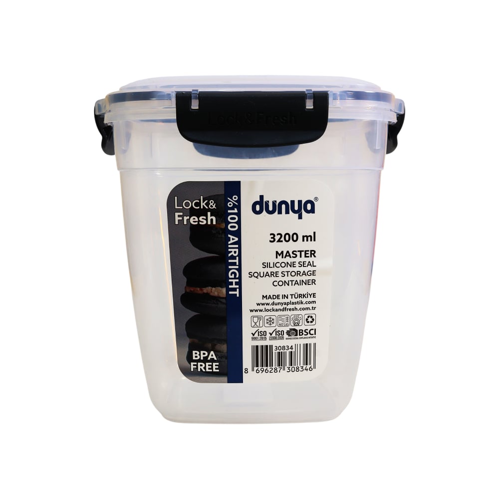 Fiambrera cuadrada de plástico de 3200 ml Dunya - Imagen 1
