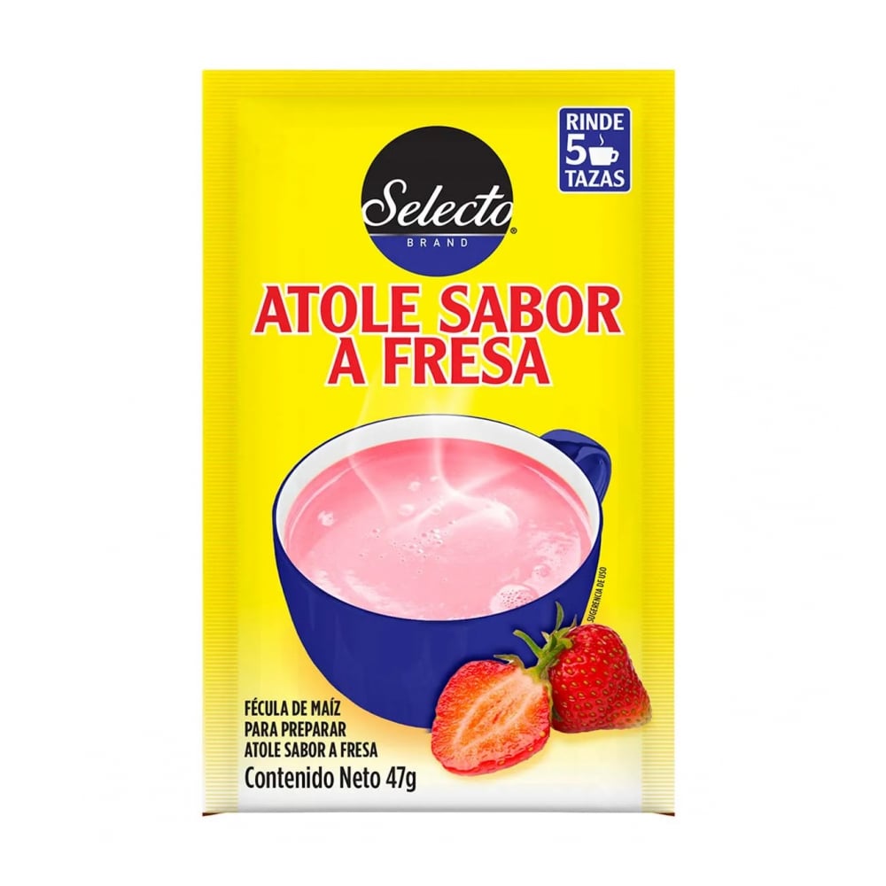 Fécula de maíz para preparar atole sabor fresa Selecto (47 g / 1.65 oz) - Imagen 1