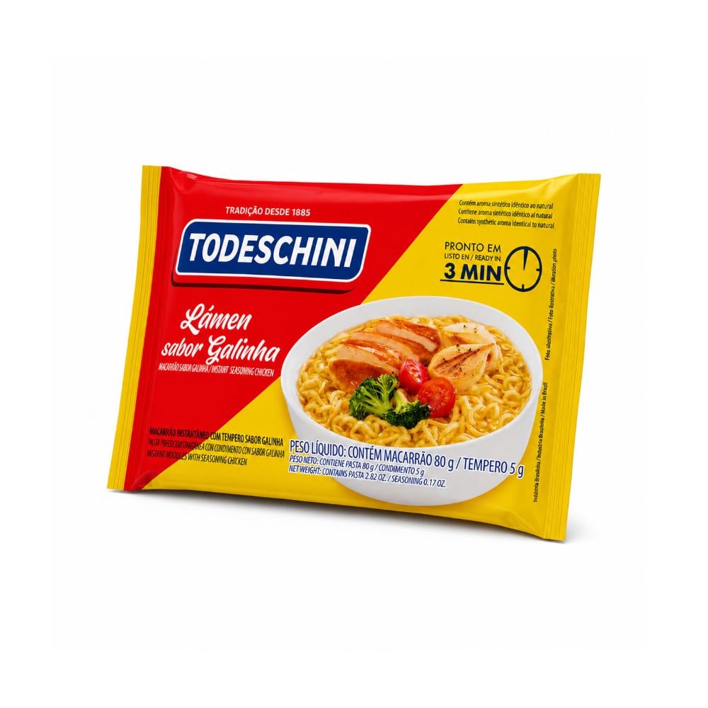Fideos instantáneos sabor a pollo Todeschini (85 g / 2.99 oz) - Imagen 1