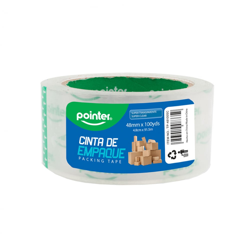 Rollo de cinta adhesiva - precinta - transparente para empaque Pointer (90 m / 100 yd) - Imagen 1