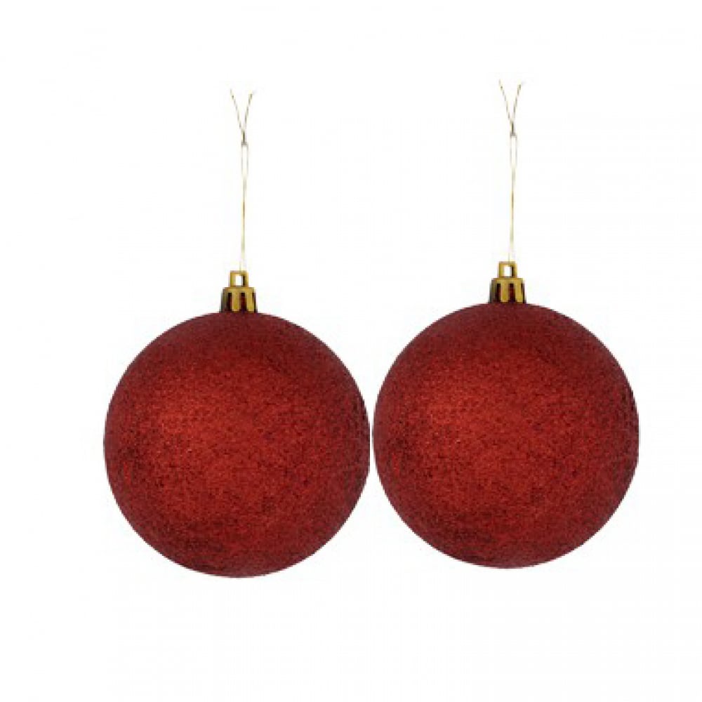 Bolas de navidad color rojo purpurina Casa y Menaje (2 U) - Imagen 1