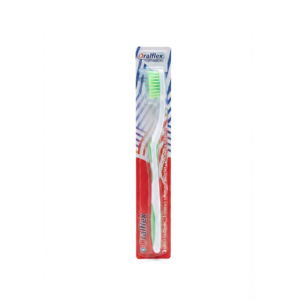 Cepillo de dientes verde de cerda dura Oralflex FST-15 - Imagen 1