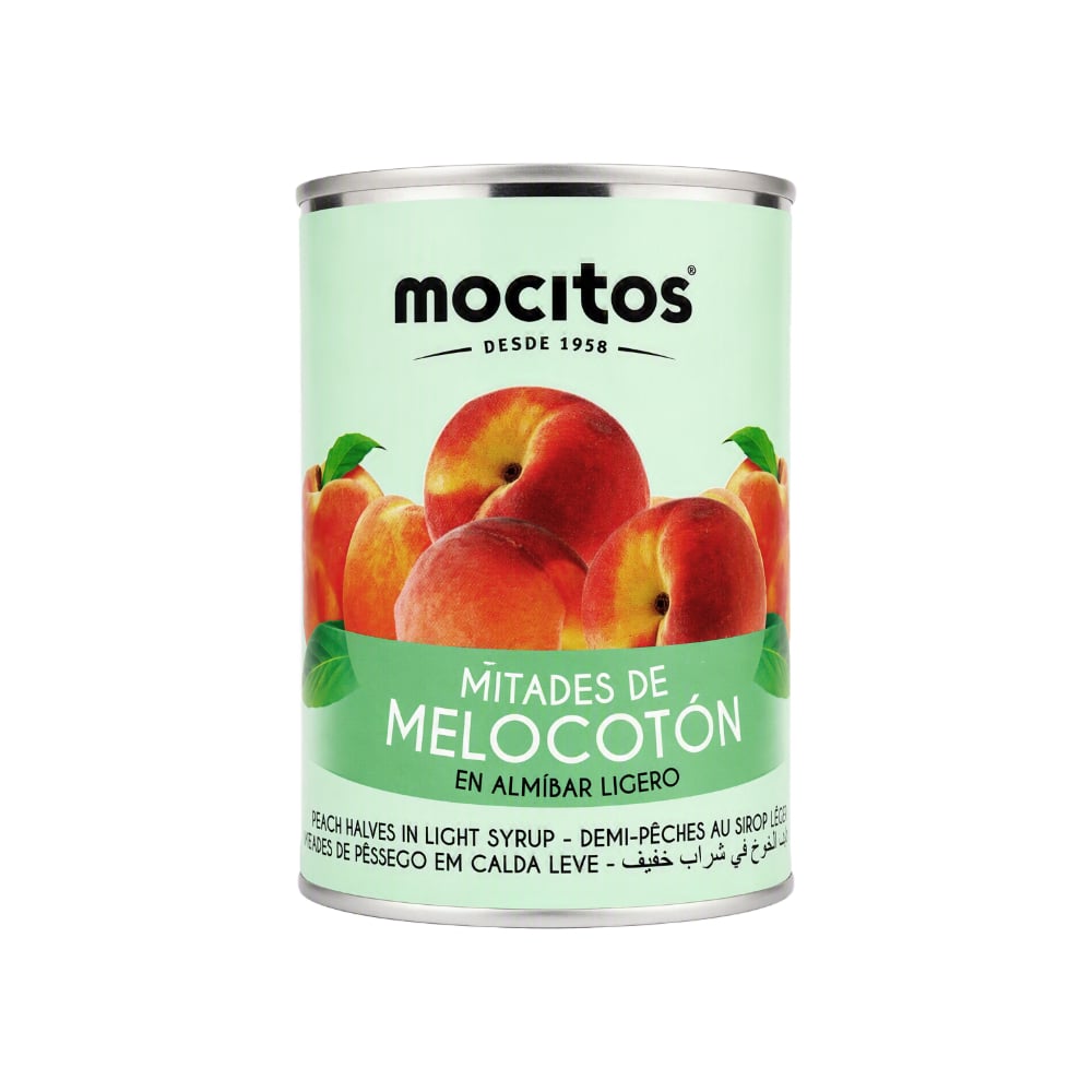 Mitades de melocotón en almíbar ligero Mocitos (420 g / 14.81 oz) - Imagen 1