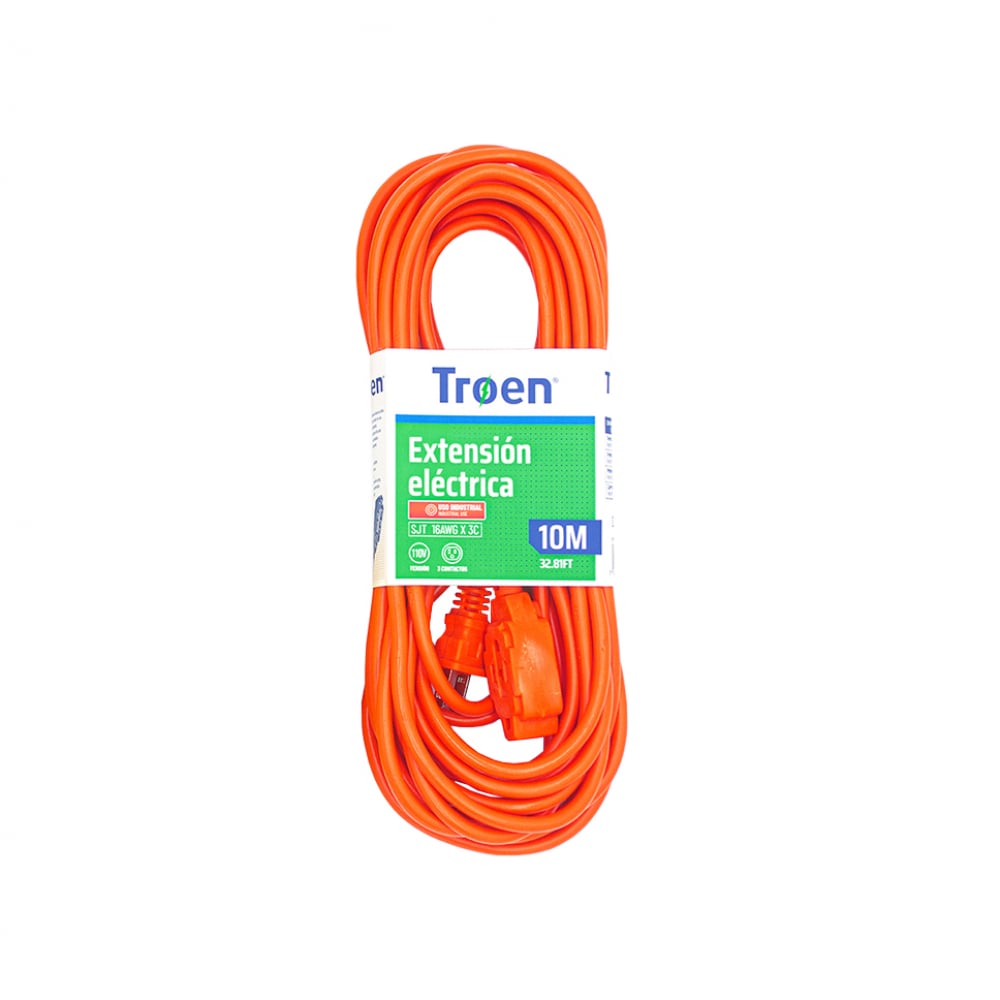 Extensión eléctrica profesional de 3 contactos para uso exterior 10 m Troen - Imagen 1
