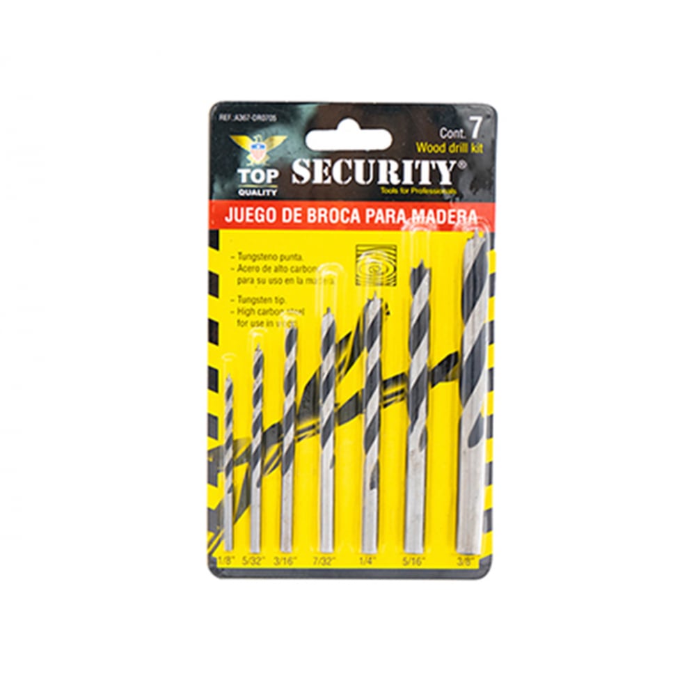 Juego de broca - barrenas - para taladrar madera Security (7 U) - Imagen 1
