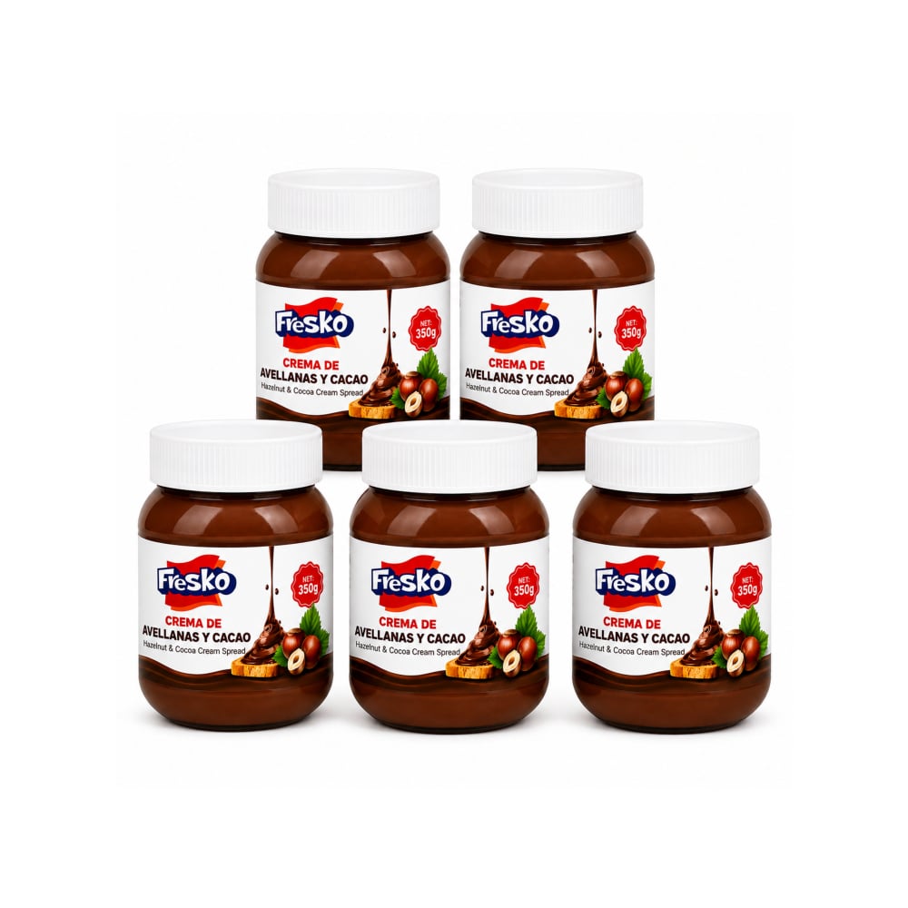 Crema de avellanas y cacao Fresko (5 x 350 g / 12.35 oz) - Imagen 1
