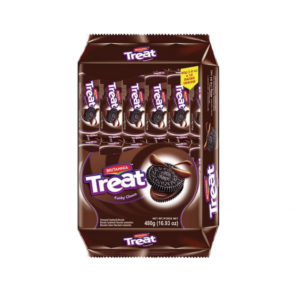 Galletas de chocolate rellenas con crema de chocolate Treat Britannia (480 g / 1.05 lb) - Imagen 1