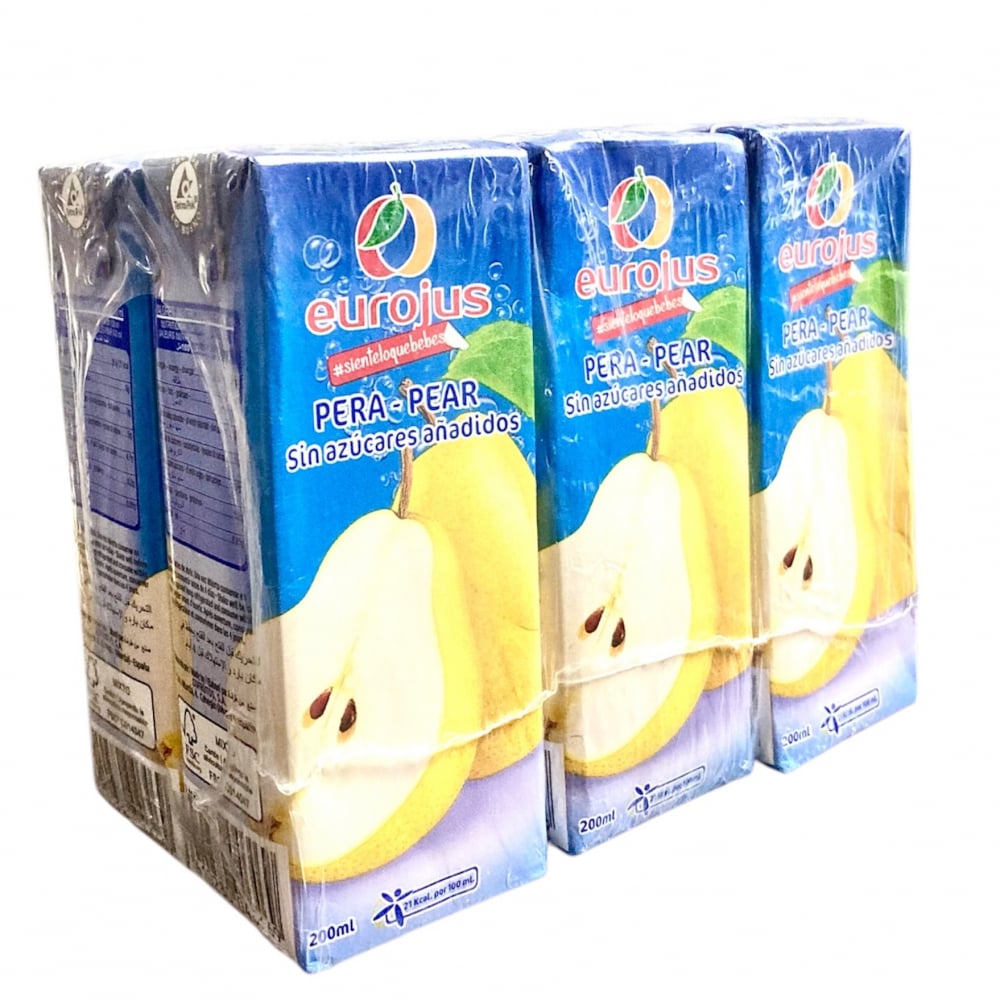 Jugo de pera Eurojus (6 x 200 ml) - Imagen 1