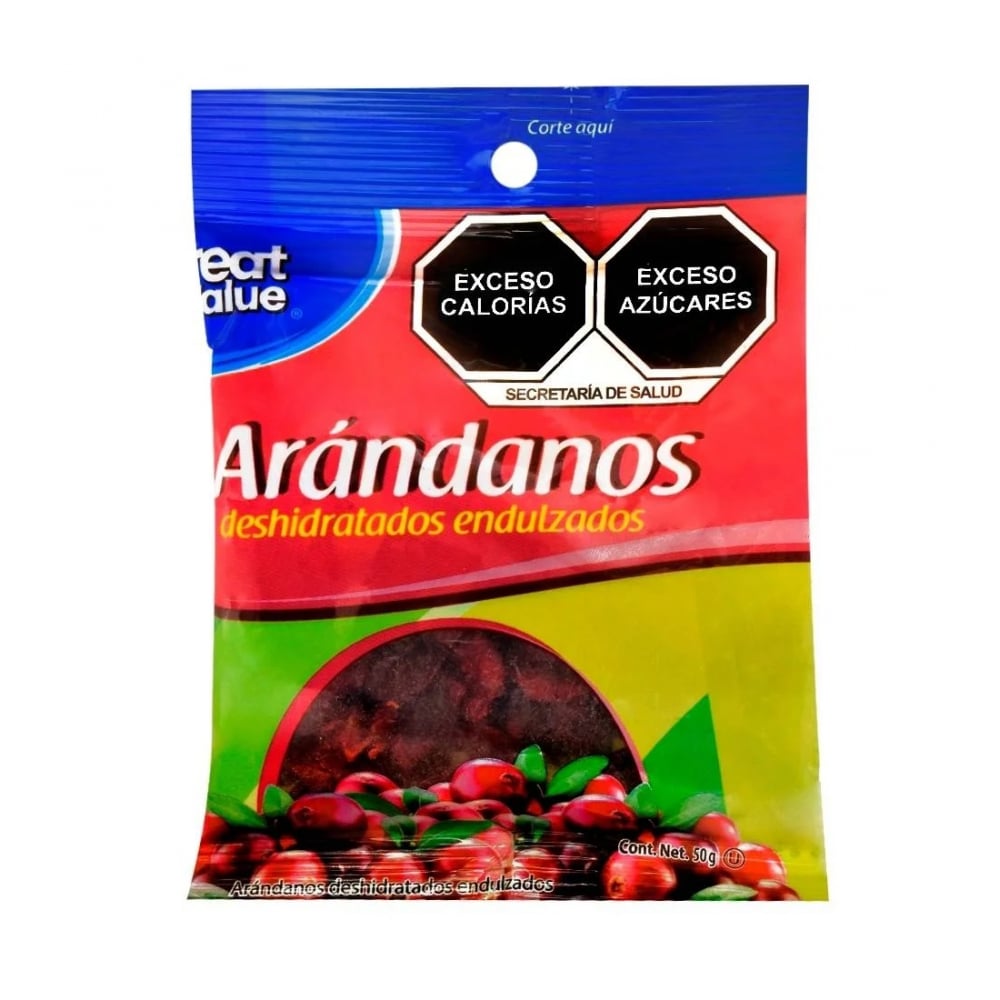 Arándanos deshidratados endulzados Great Value (50 g / 1.76 oz) - Imagen 1