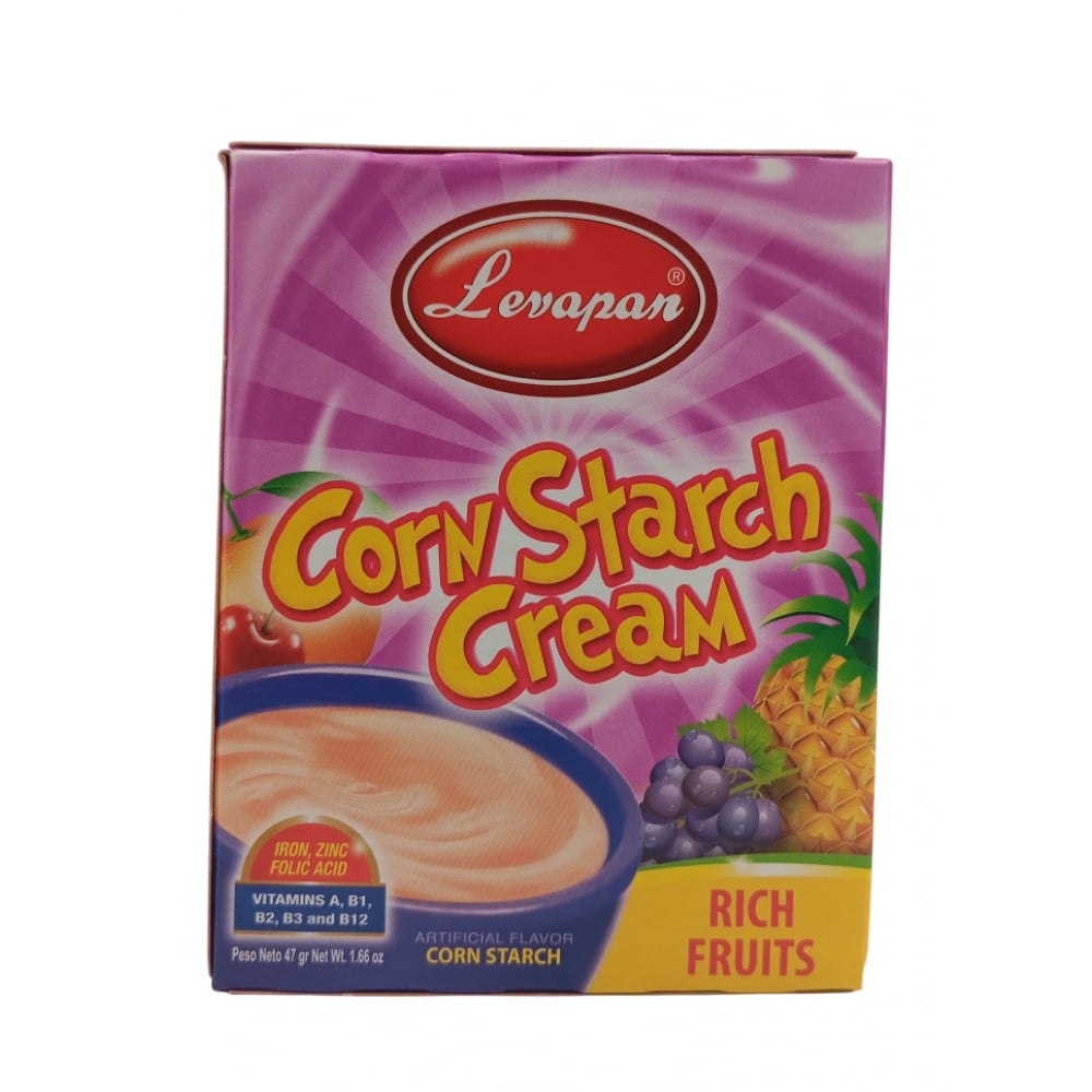 Crema de maicena con sabor a ricas frutas Levapan (47 g / 1.66 oz) - Imagen 1
