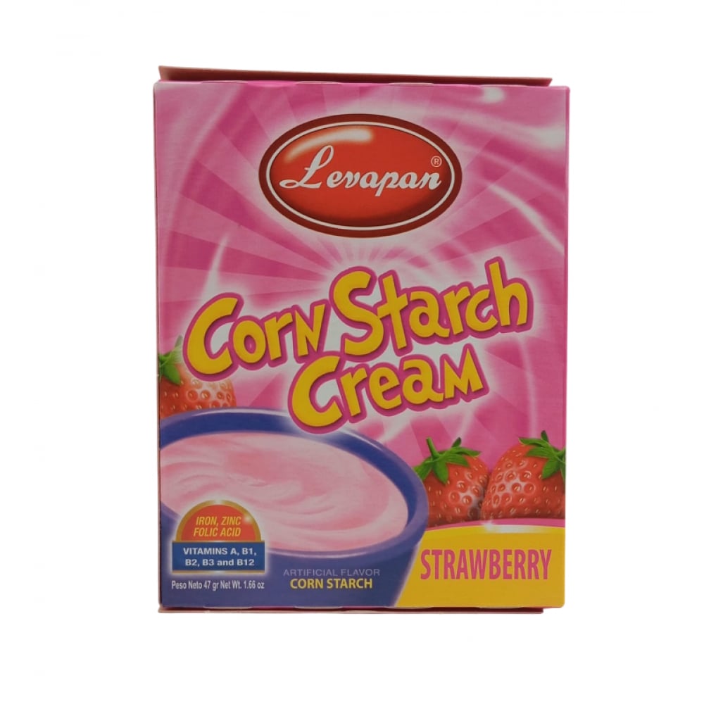 Crema de maicena sabor fresa Levapan (47 g / 1.65 oz) - Imagen 1