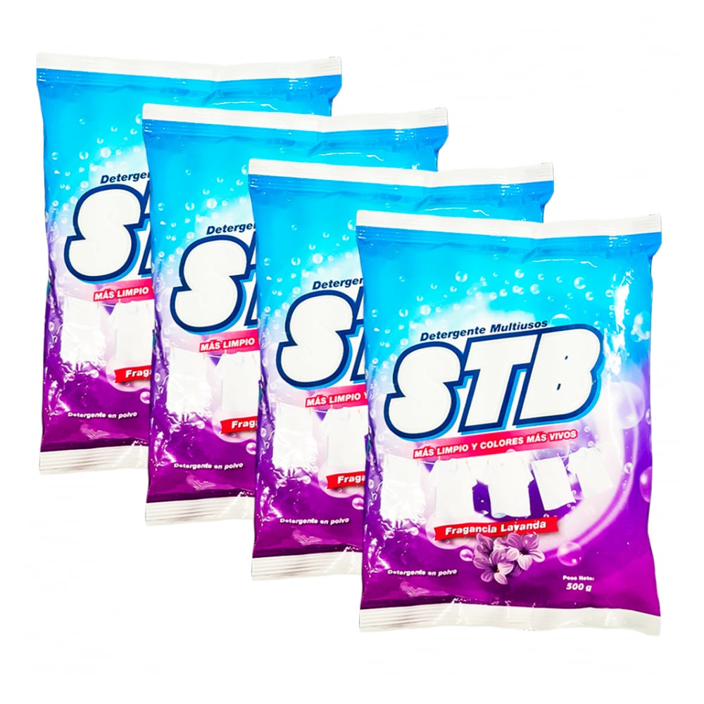 Detergente en polvo multiusos con fragancia a lavanda STB (4 x 500 g / 1.1 lb) - Imagen 1