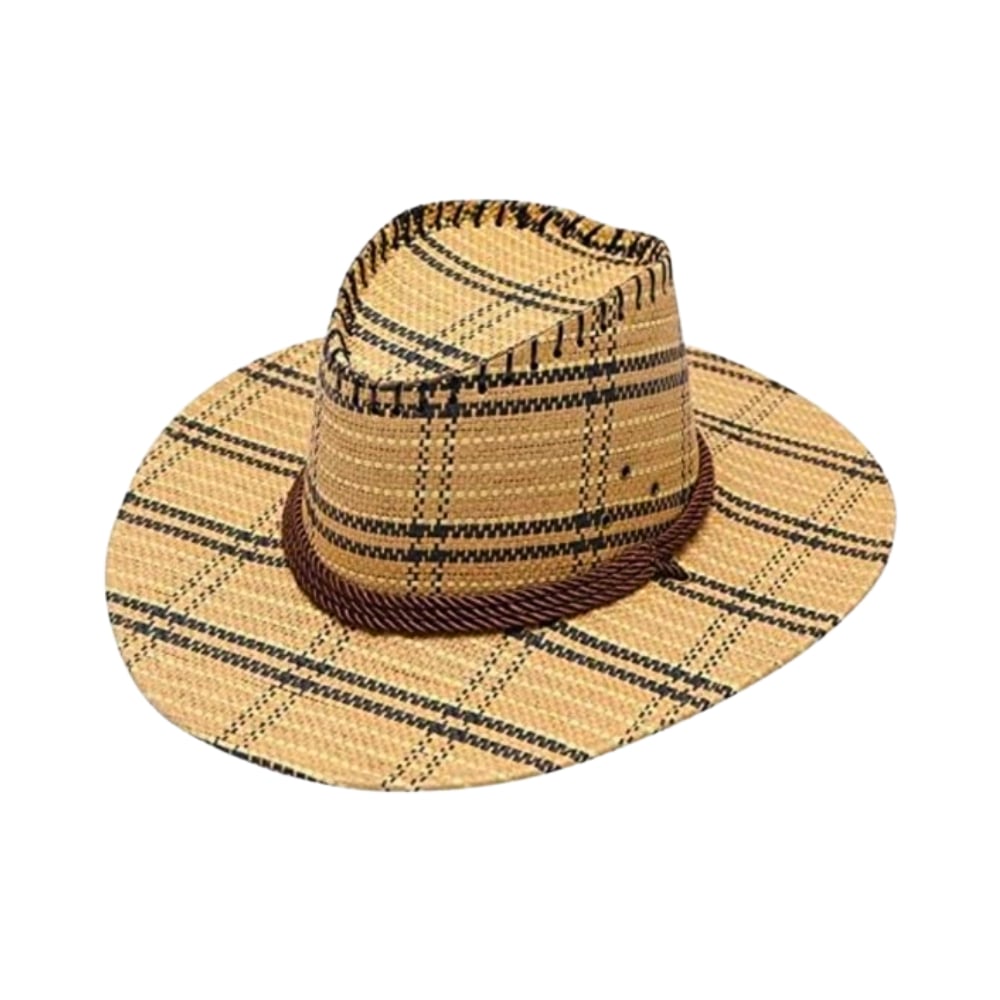 Sombrero de vaquero beig y negro con alas anchas Gutza - Imagen 1