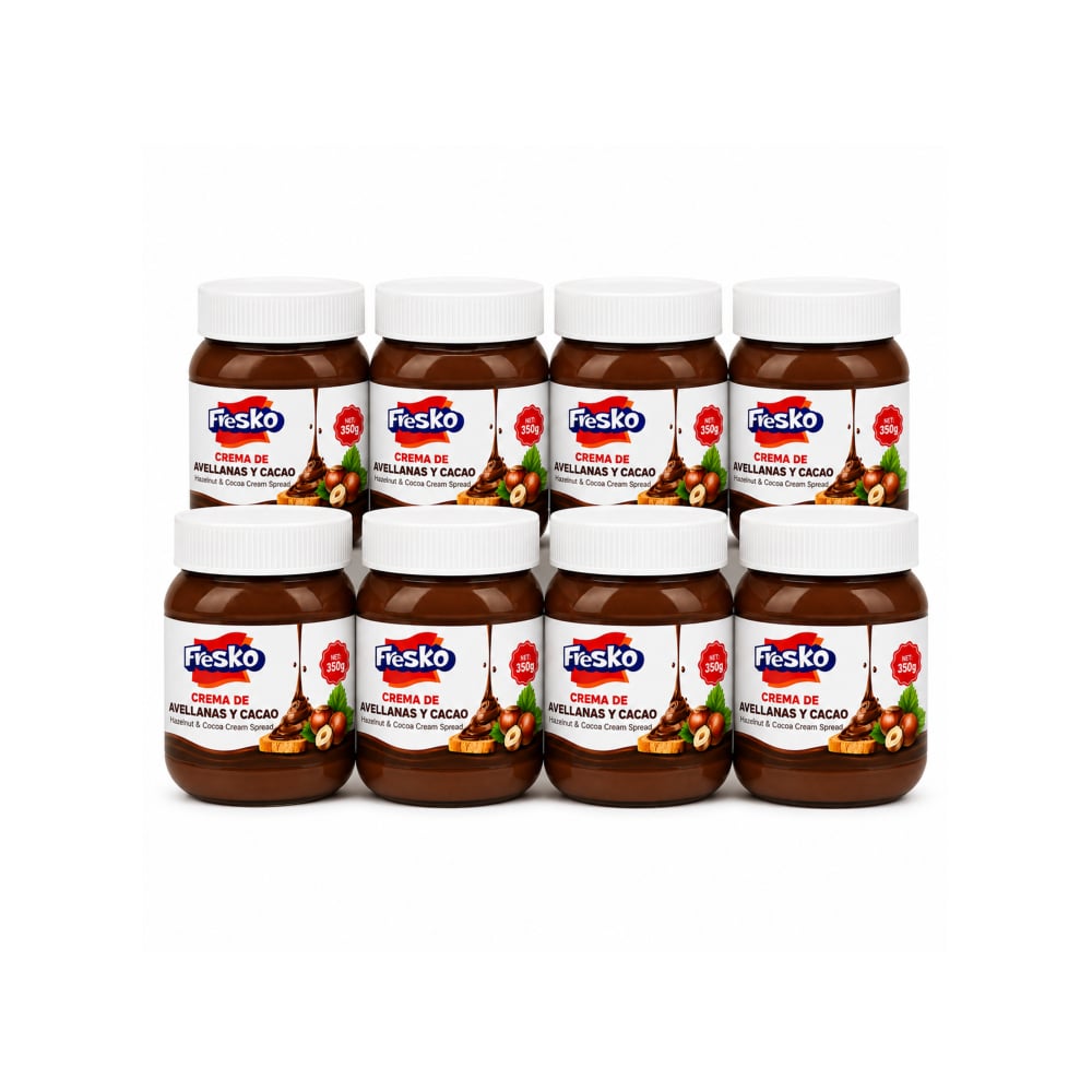 Crema de avellanas y cacao Fresko (8 x 350 g / 12.35 oz) - Imagen 1