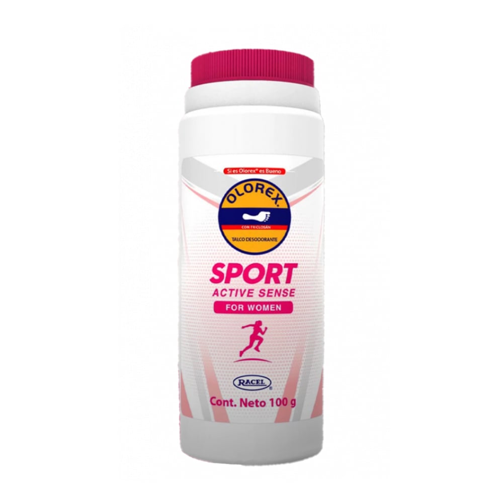 Talco desodorante para mujer Sport Active Sense Olorex (100 g / 3.53 oz) - Imagen 1