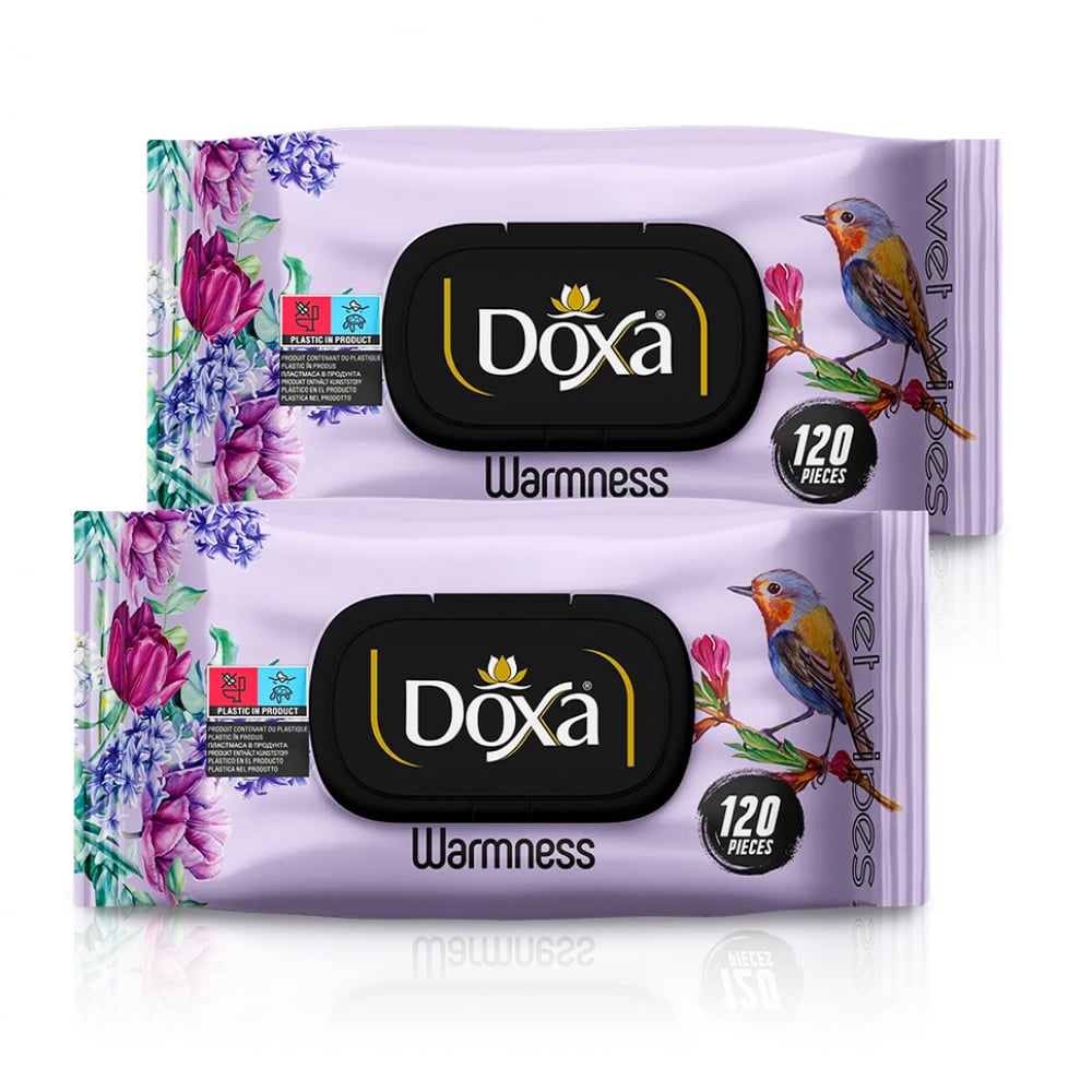 Toallitas húmedas con aroma cálido Doxa (2 x 120 U) - Imagen 1
