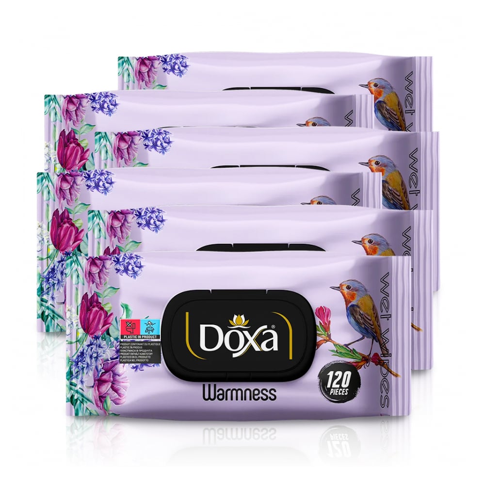 Toallitas húmedas con aroma cálido Doxa (6 x 120 U) - Imagen 1