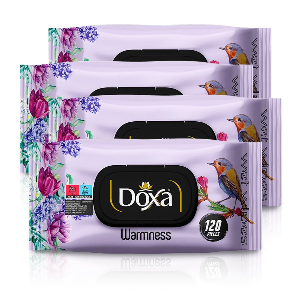 Toallitas húmedas con aroma cálido Doxa (4 x 120 U) - Imagen 1