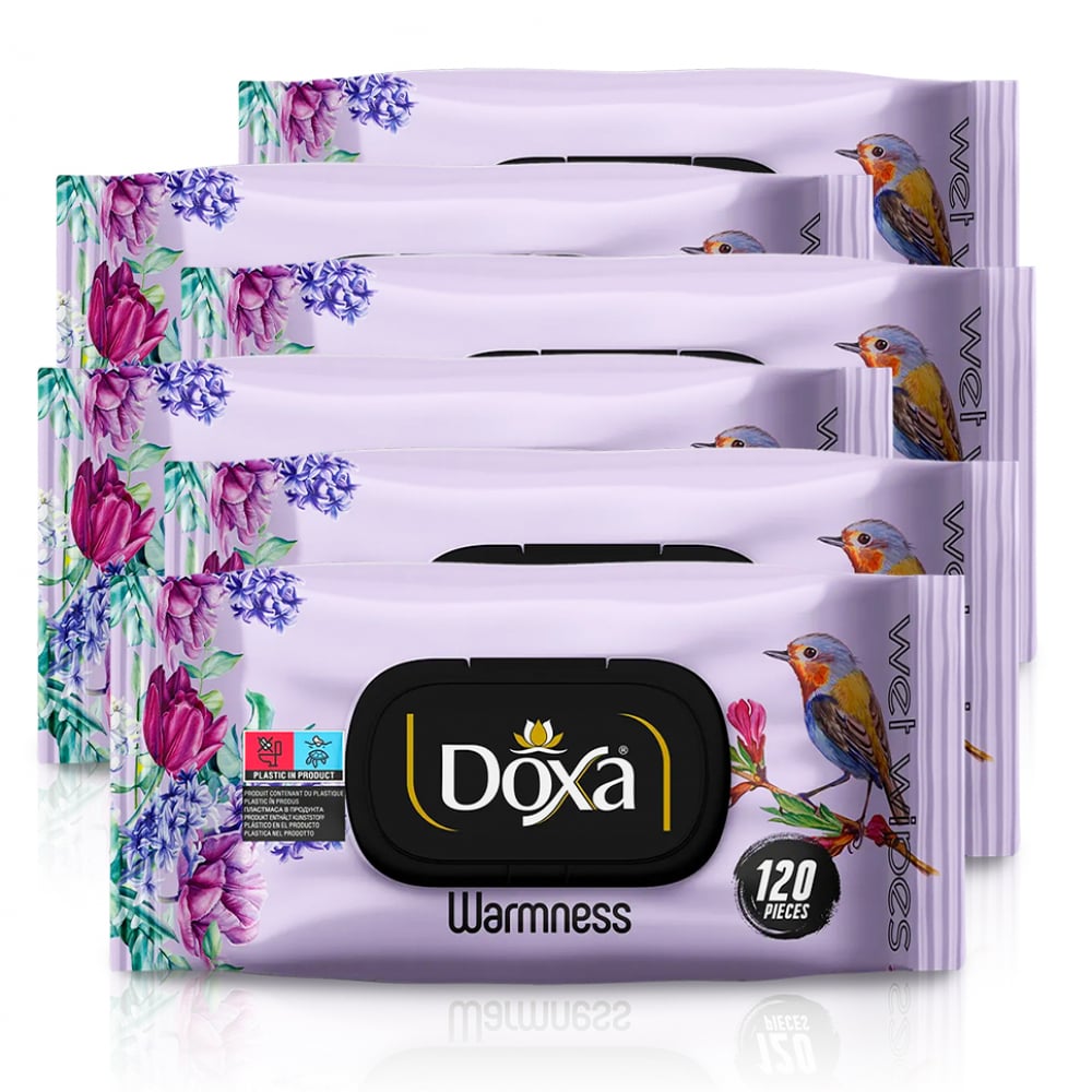 Toallitas húmedas con aroma cálido Doxa (6 x 120 U) - Imagen 1